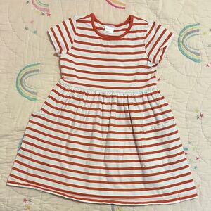 🧡🤍Hanna Andersson Red and White Striped Kids Dress